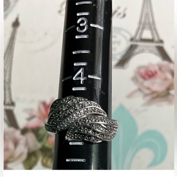 Diamond sterling silver .925 Anniversary wedding band ring 5 - 5.25 - Picture 2 of 5